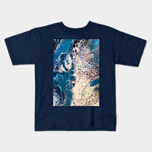Blue sea fluid acrylic pour Kids T-Shirt